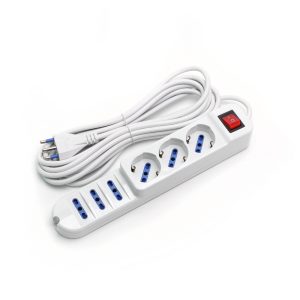 Foto principale Ciabatta multipresa elettrica 6 posti con cavo da 1,5m – 3 Prese Bipasso + 3 Prese Schuko Aigostar