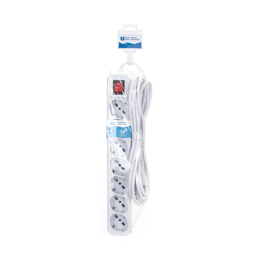 Ciabatta multipresa elettrica 7 posti con cavo da 5m – 7 Prese Schuko+Bipasso Aigostar - Foto 2