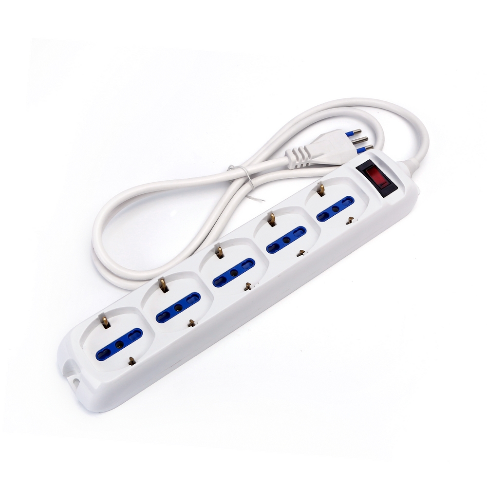 Foto principale Ciabatta multipresa elettrica Slim 5 posti con cavo da 1,5m – Spina 10A e 5 Prese Schuko+Bipasso Aigostar