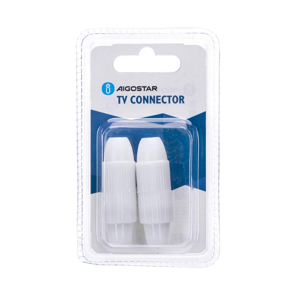 Connettore TV coassiale coppia maschio/femmina 9,5mm Confezione 2pz Aigostar - Foto 2