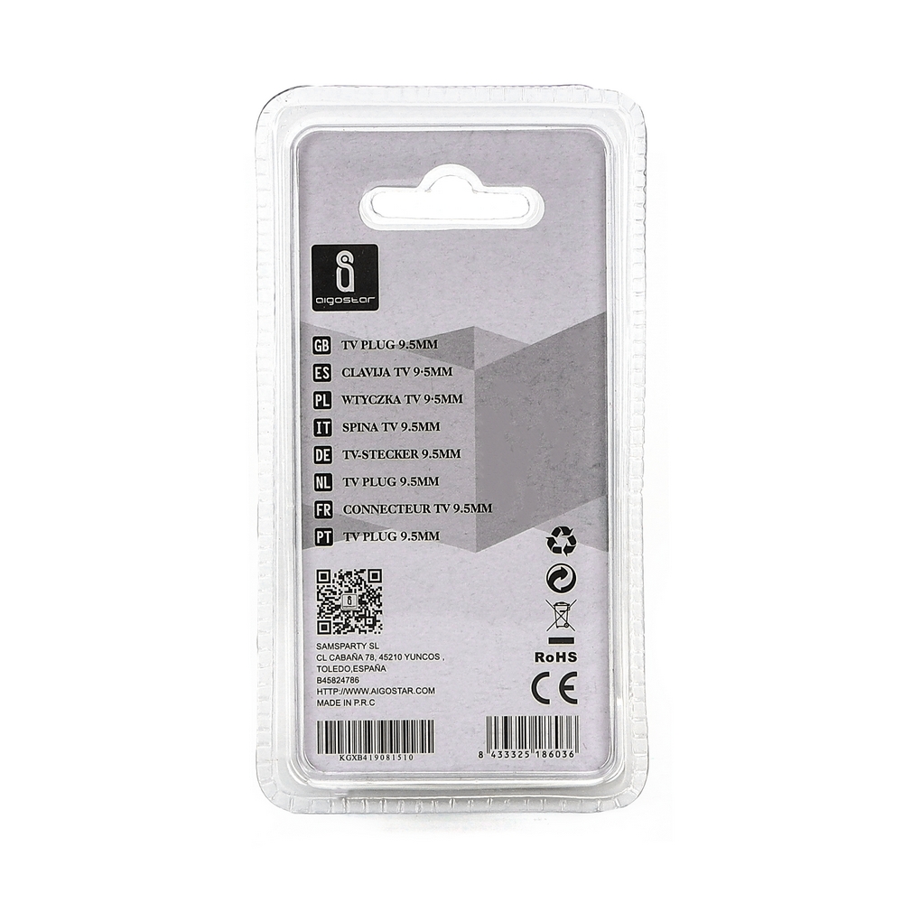 Connettore TV coassiale maschio 9,5mm Confezione 2pz Aigostar - Foto 3