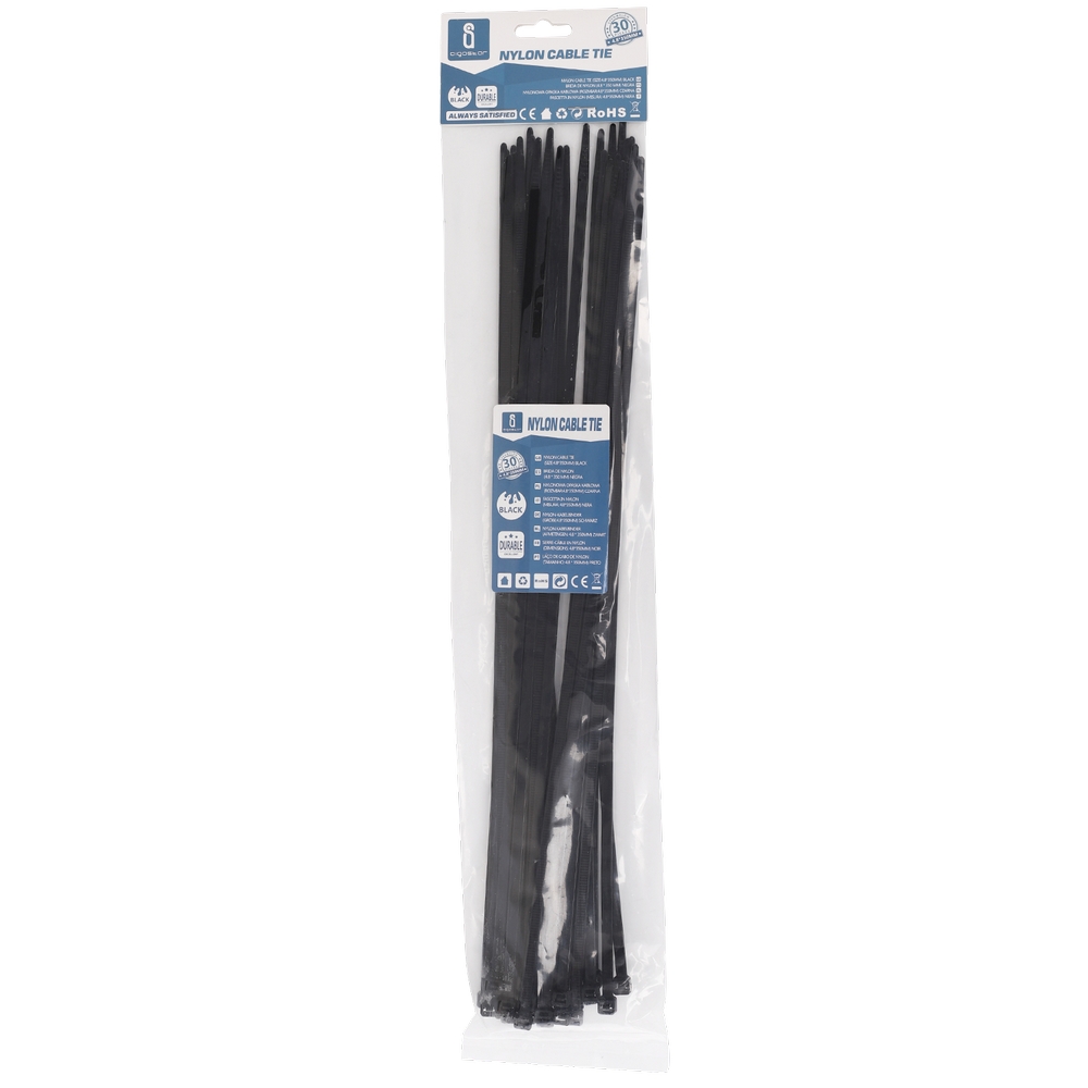 Fascette stringicavo 4,8x350mm nere Confezione 30pz Aigostar - Foto 1