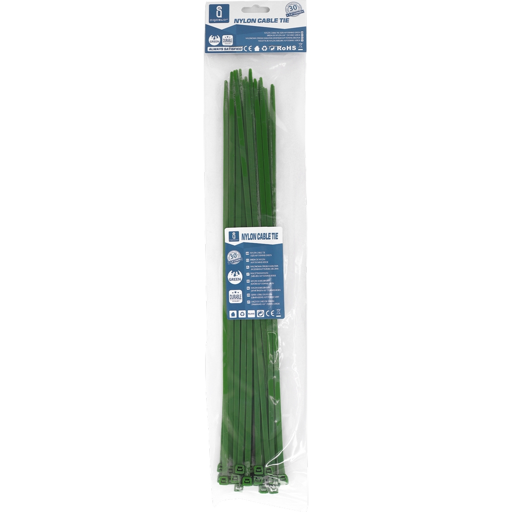 Fascette stringicavo 4,8x350mm verdi Confezione 30pz Aigostar - Foto 1