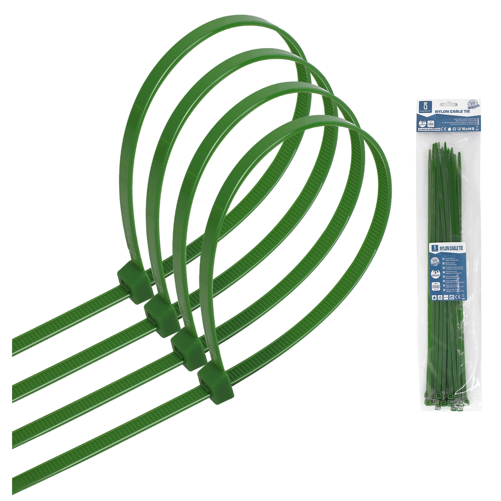 Foto principale Fascette stringicavo 4,8x350mm verdi Confezione 30pz Aigostar