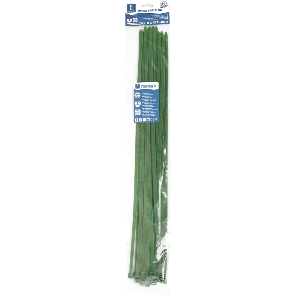 Fascette stringicavo 7,2x500mm verdi Confezione 20pz Aigostar - Foto 1