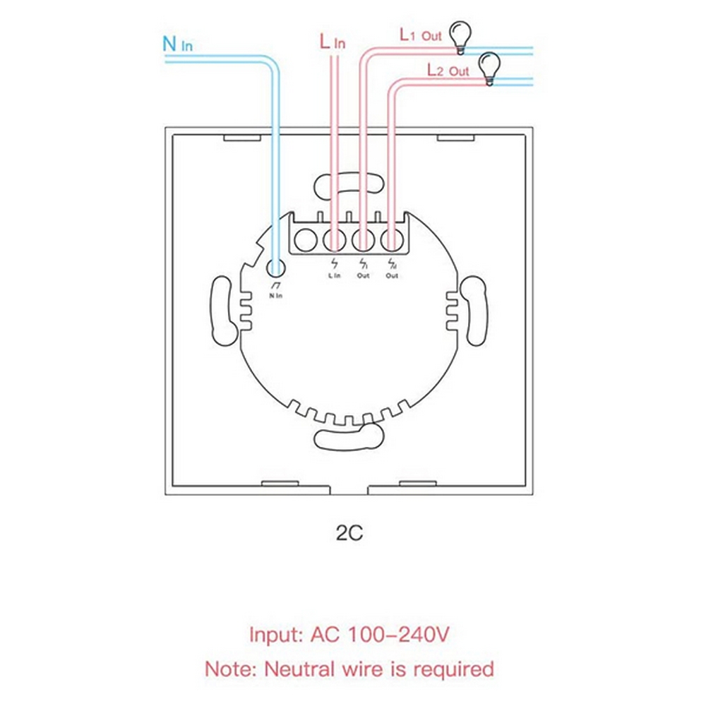 Interruttore Touch Smart SONOFF T0 EU 2C 2 tasti WiFi da parete - Foto 2