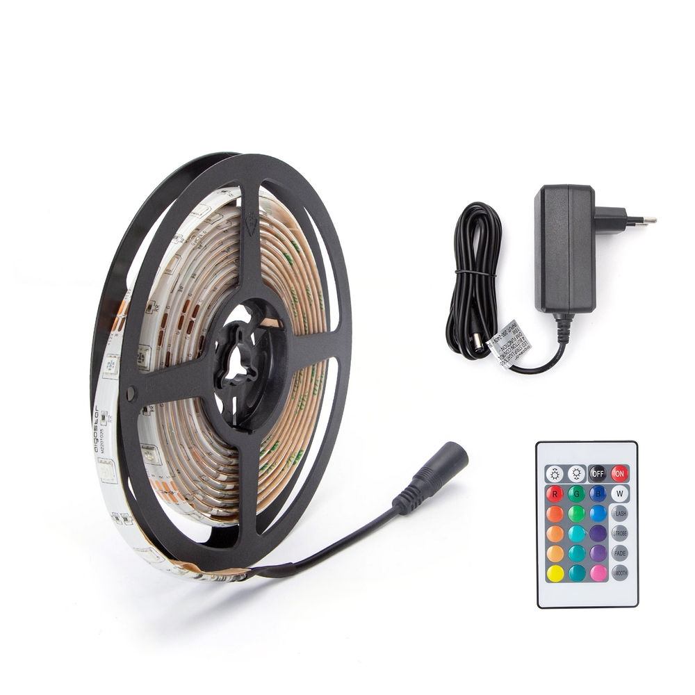 Kit Striscia Led 12V 24W SMD 5050 3 metri IP65 con telecomando RGB Aigostar - Foto 1