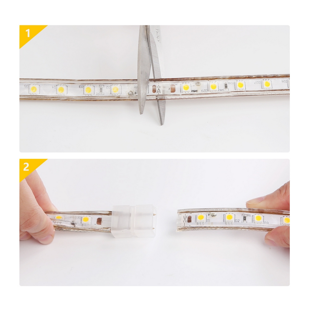 Kit Striscia Led 220V 35W SMD 5050 5 metri IP65 Bianco Freddo 6500K Aigostar - Foto 2