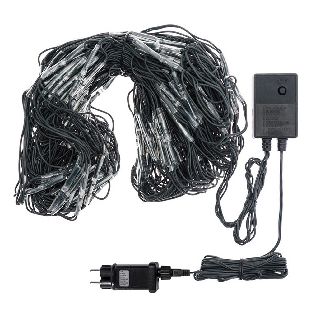 Mantello a rete di luci per Albero di Natale da 180cm a 210cm 198 Led Multicolore Wisdom - Foto 1