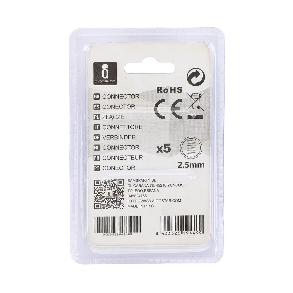 Morsetti elettrici a cappuccio 2,5mm unipolare Confezione 10pz Aigostar - Foto 2