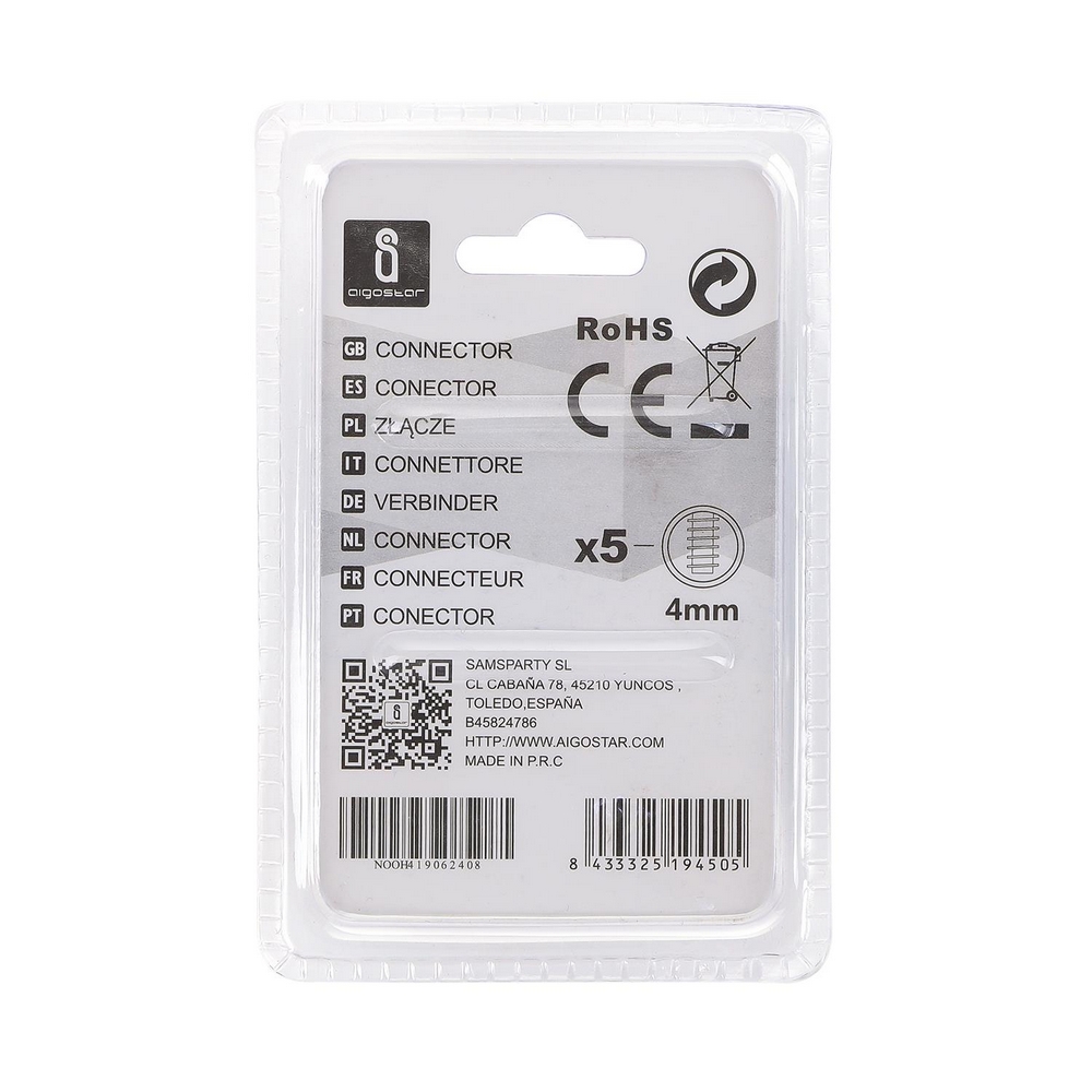 Morsetti elettrici a cappuccio 4mm unipolare Confezione 10pz Aigostar - Foto 2