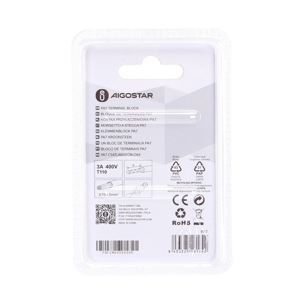Morsettiera elettrica a mammut tipo H 6 posti 2,5mm Confezione 2pz Aigostar - Foto 3