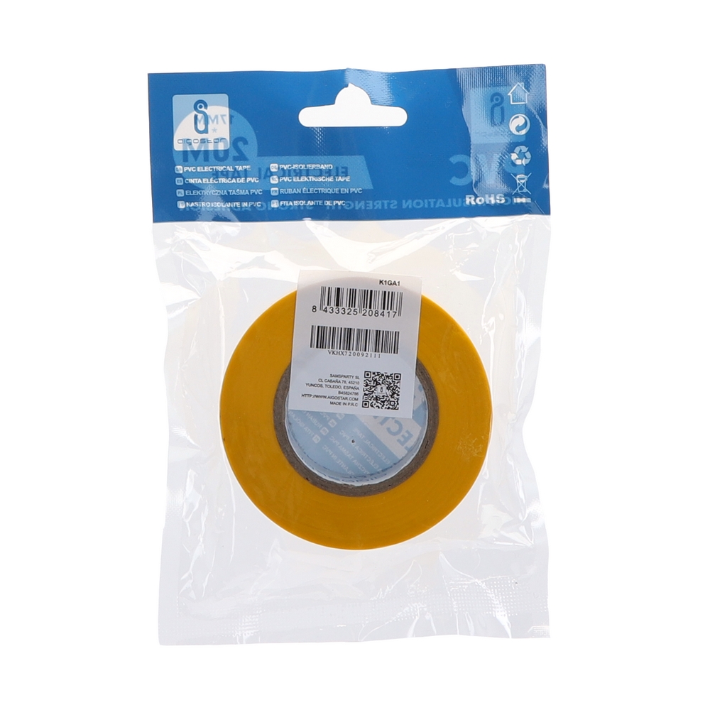 Nastro isolante PVC 17mm x 20m di colore giallo Aigostar - Foto 3