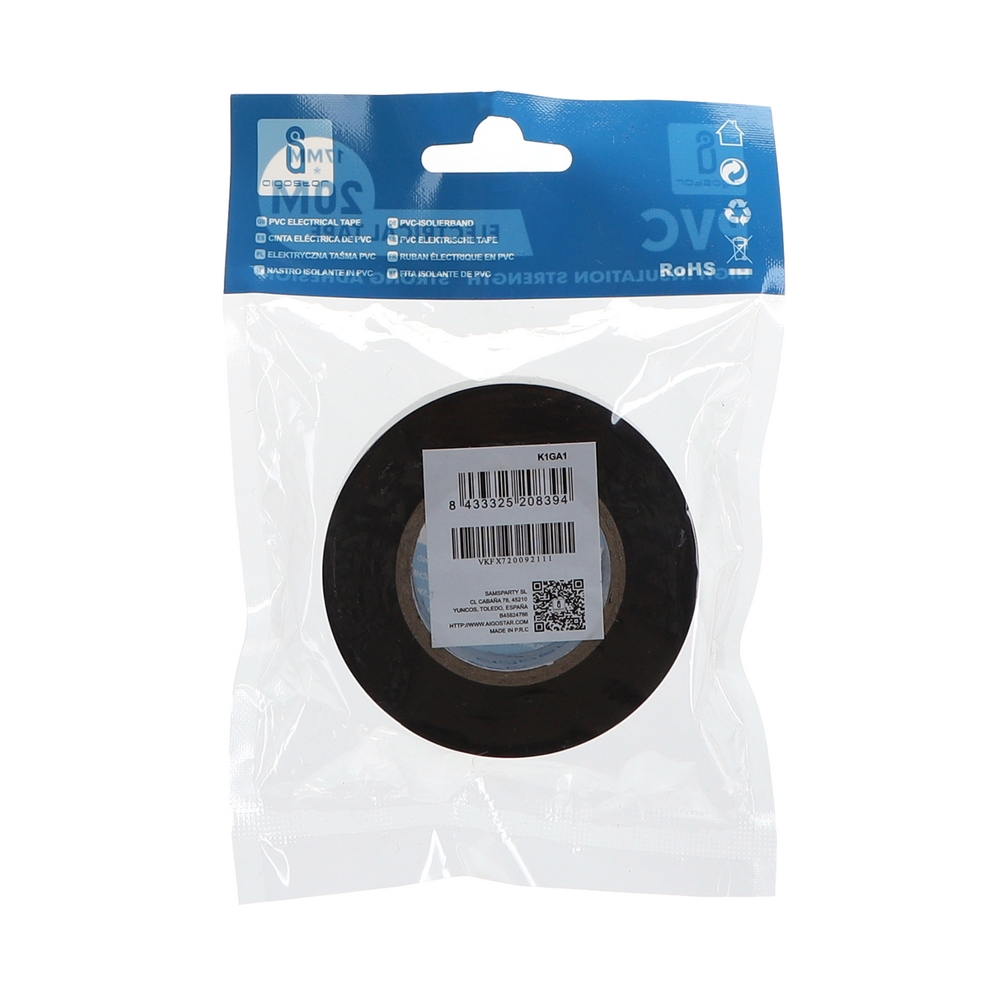 Nastro isolante PVC 17mm x 20m di colore nero Aigostar - Foto 3