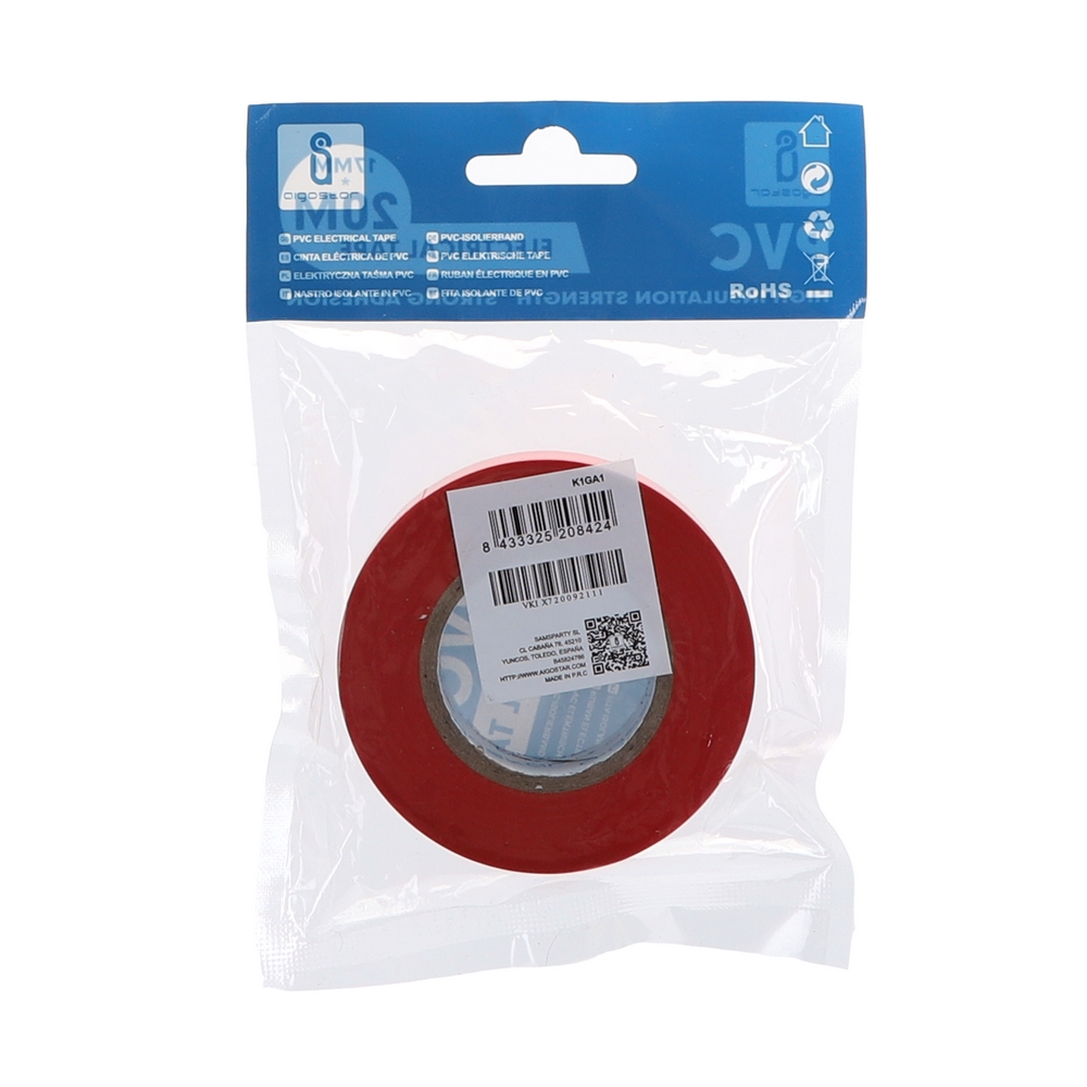 Nastro isolante PVC 17mm x 20m di colore rosso Aigostar - Foto 3