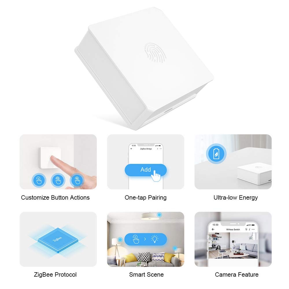Pulsante Touch SONOFF SNZB 01 ZigBee 1 tasto programmabile - Foto 1