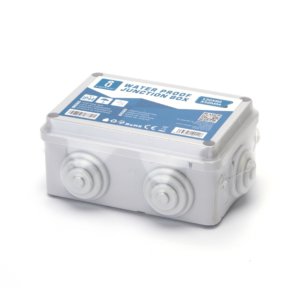 Scatola di derivazione stagna IP44 da superficie Rettangolare 120x80x50mm 6 passacavi Aigostar - Foto 1