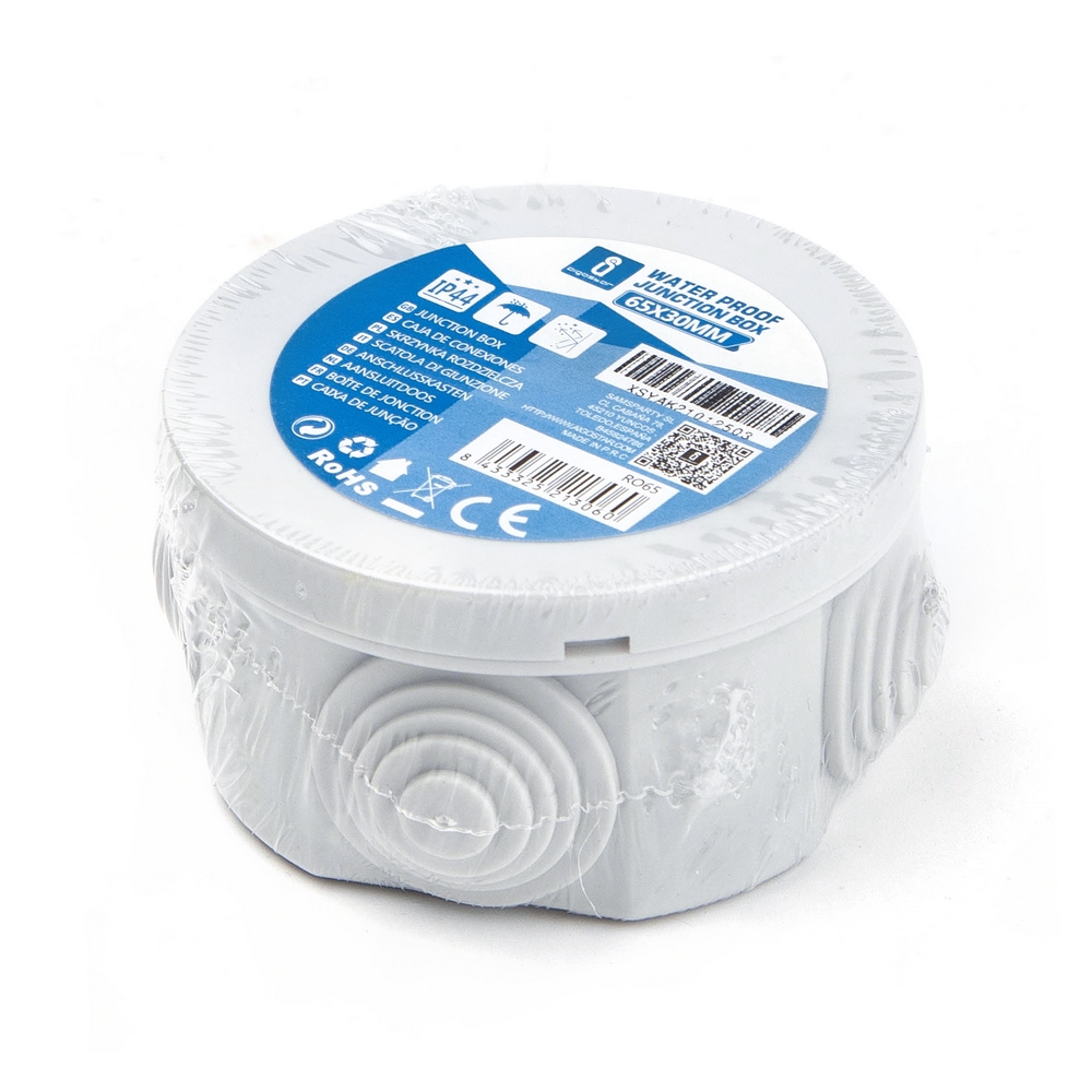 Scatola di derivazione stagna IP44 da superficie Tonda 65x30mm 4 passacavi Aigostar - Foto 2