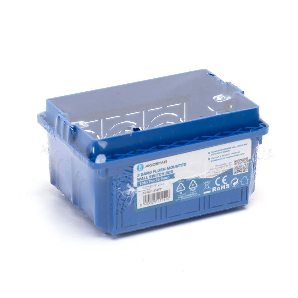Scatola portafrutti 503 cassetta da incasso 3 moduli colore blu - Foto 2