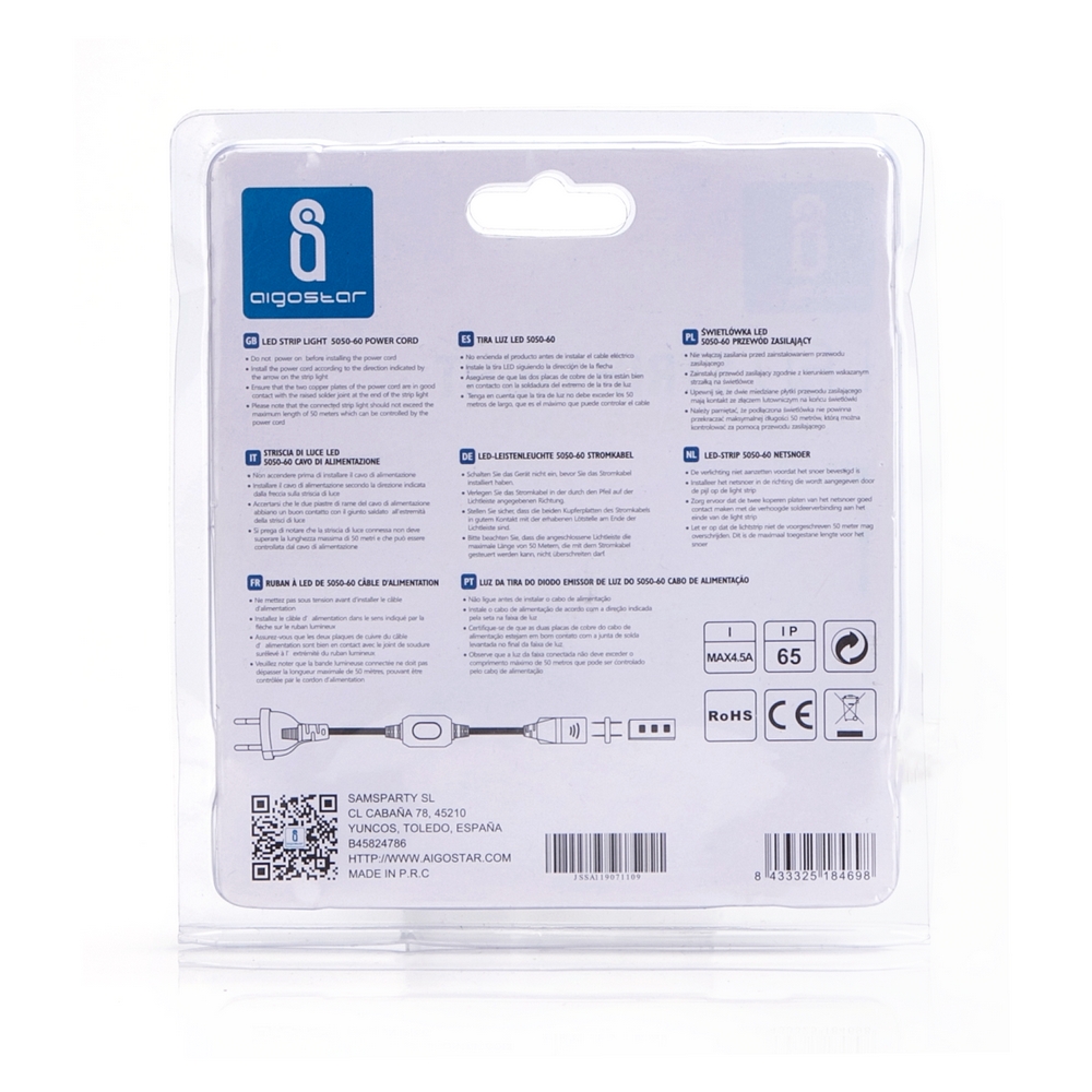 Spina elettrica per Striscia Led 220V SMD 5050 Bianco Aigostar - Foto 2