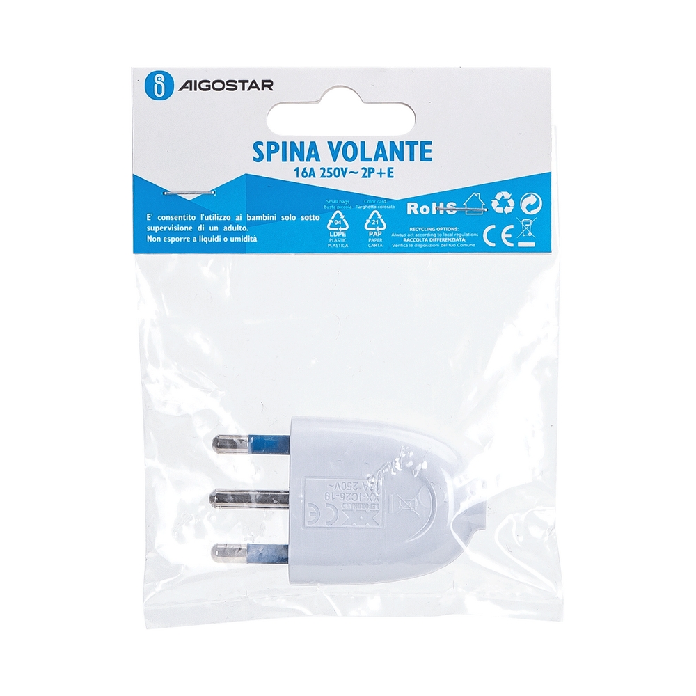 Spina Volante 16A 250v bianca Aigostar - Foto 1