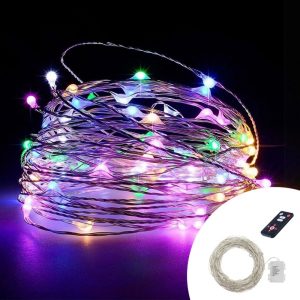 Foto principale Stringa 15 metri da 150 Microled Multicolore a batteria con telecomando Wisdom