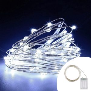 Foto principale Stringa 5 metri da 50 MicroLed Bianco Freddo a batteria Wisdom