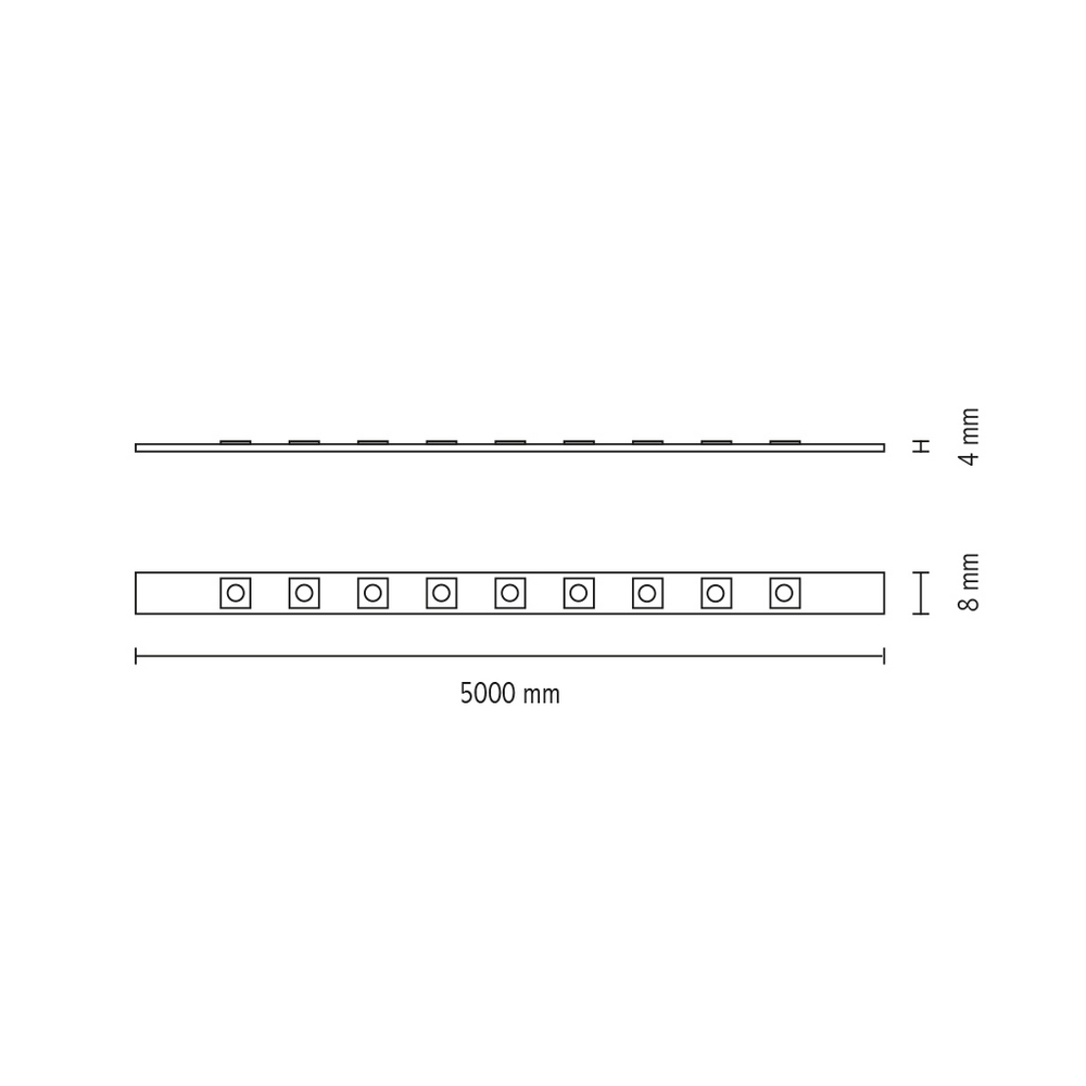 Striscia Led Professionale 24V 120W SMD 2835 5 metri Sottile 8 mm IP20 Bianco Neutro 4000K Wisdom - Foto 3