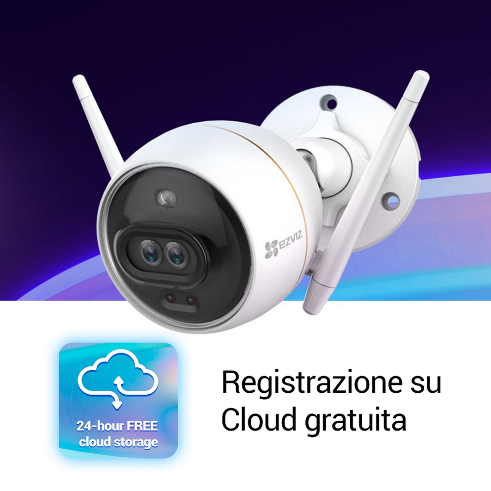 Telecamera di sorveglianza EZVIZ C3X Darkfighter WiFi doppio obbiettivo Full HD 1080p visione notturna a colori segnalazione luminosa e sonora per esterno - Foto 6