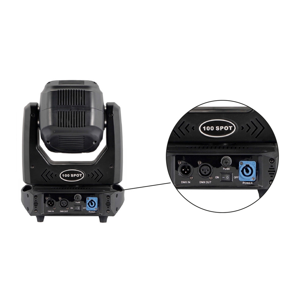 Testa mobile motorizzata Spot SuperBeam Led COB 100W Bianco freddo in Flight case baule da 2 pezzi Wisdom - Foto 2