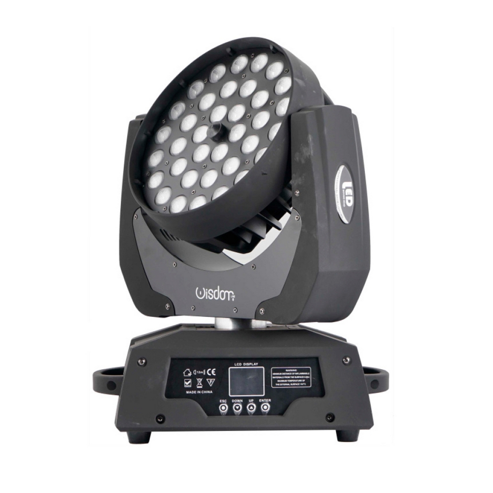 Testa mobile motorizzata Wash Led 648W (36×18) RGBWAUV in Flight case baule da 2 pezzi Wisdom - Foto 1