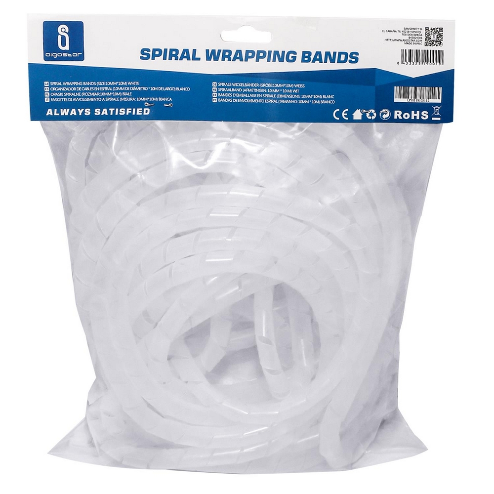 Tubo copricavo spiralato diametro 10mm 10 metri bianco Aigostar - Foto 1