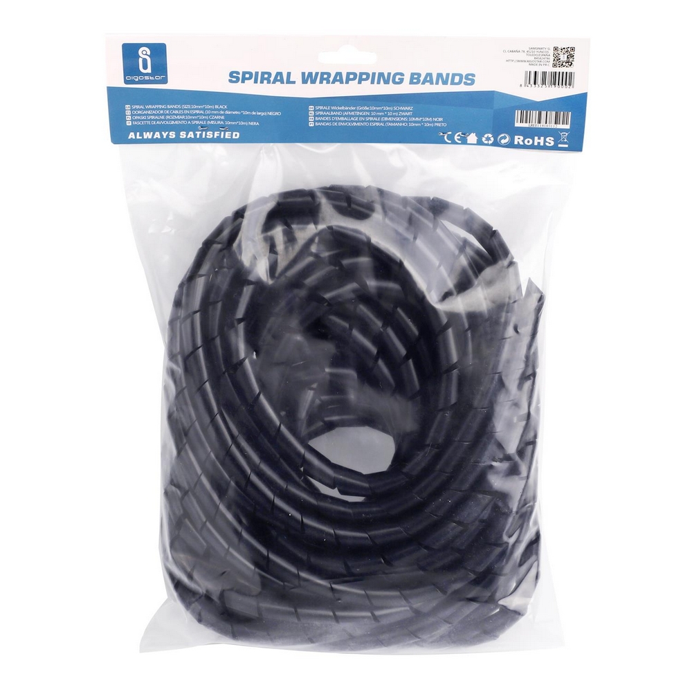 Tubo copricavo spiralato diametro 10mm 10 metri nero Aigostar - Foto 1