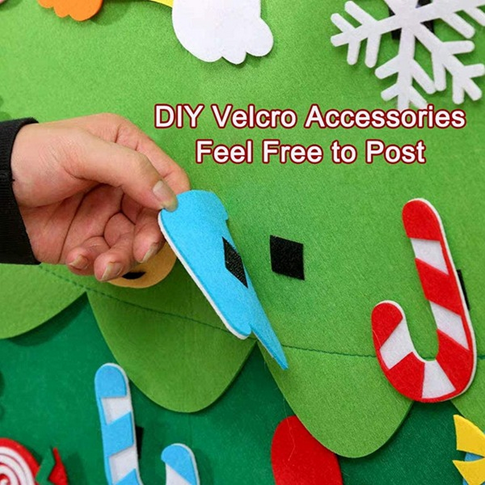 Calendario dell’Avvento in feltro DIY Albero di Natale 90 cm 24 pezzi da parete Wisdom - Foto 2