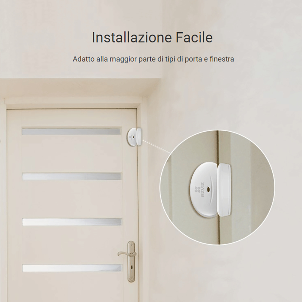 EZVIZ T2 Contatto magnetico per porte e finestre a batteria da interno per sistema A1 A1S - Foto 3
