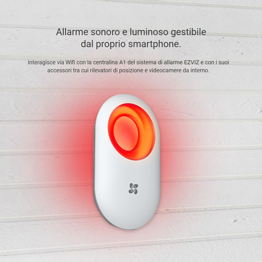 EZVIZ T9 Sirena Wreless con illuminazione Led da interno per sistema A1 A1S - Foto 2