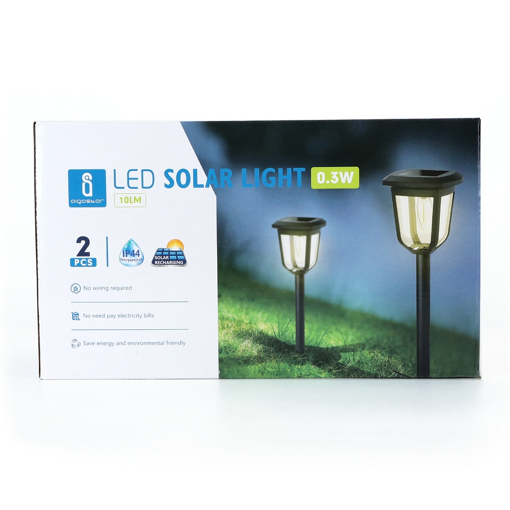 Lampioncino segnapassi Led Elf 0,3W Nero con pannello solare IP44 Bianco caldo 3000K con sensore crepuscolare Aigostar - Foto 3
