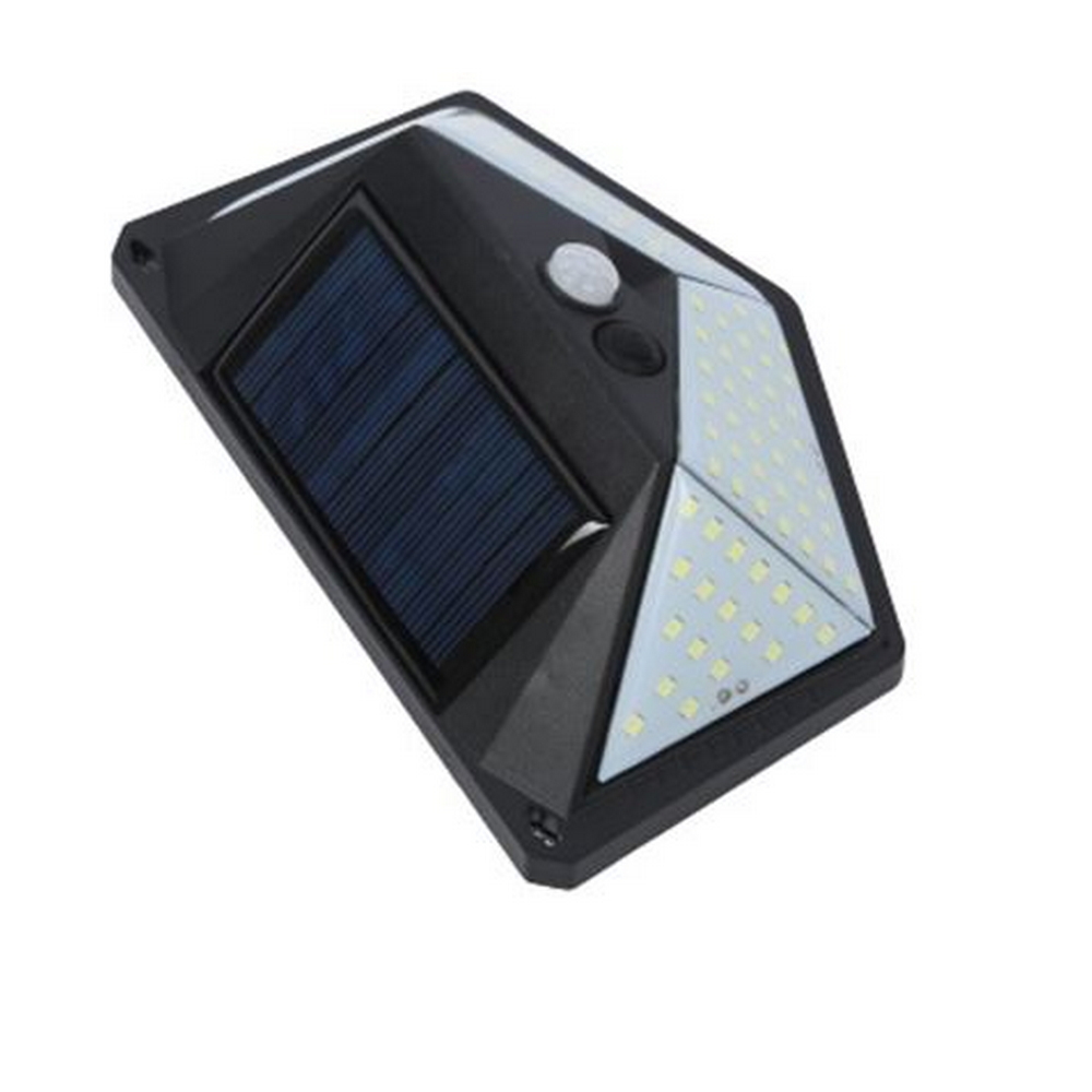Applique 109 Led Nero con pannello solare IP44 Bianco freddo 6500K con sensore crepuscolare e di movimento Elbat - Foto 2