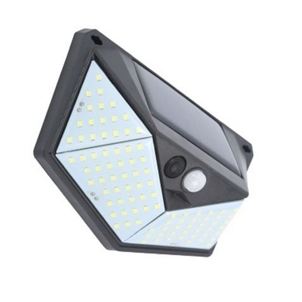 Applique 109 Led Nero con pannello solare IP44 Bianco freddo 6500K con sensore crepuscolare e di movimento Elbat - Foto 3