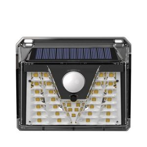 Foto principale Applique 33 Led Nero con pannello solare IP44 Bianco freddo 6500K con sensore crepuscolare e di movimento Elbat