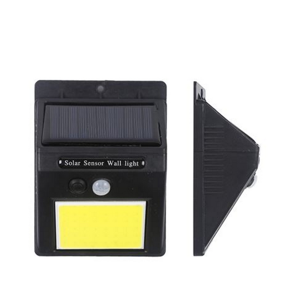 Applique Led COB Nero con pannello solare IP44 Bianco freddo 6500K con sensore crepuscolare e di movimento Elbat - Foto 1