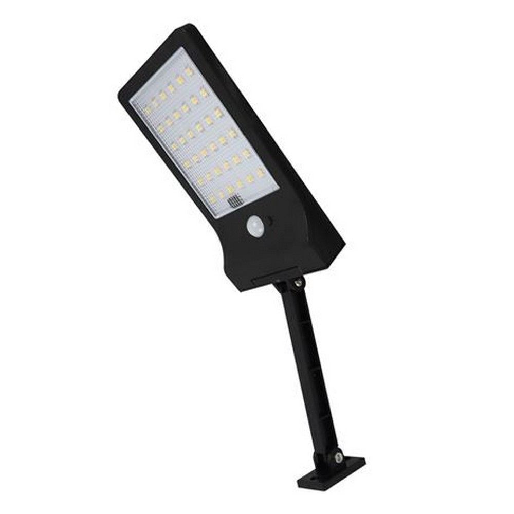 Faro 36 Led Nero con pannello solare IP44 Temperatura colore regolabile 3000K-6000K con sensore crepuscolare e di movimento Elbat - Foto 1