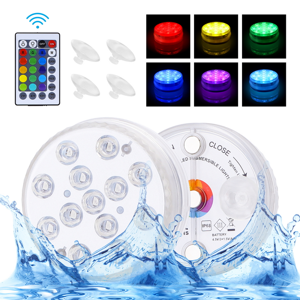 Luce Led per piscina RGB 0,25W con ventosa e telecomando confezione 2 pz Aigostar - Foto 3