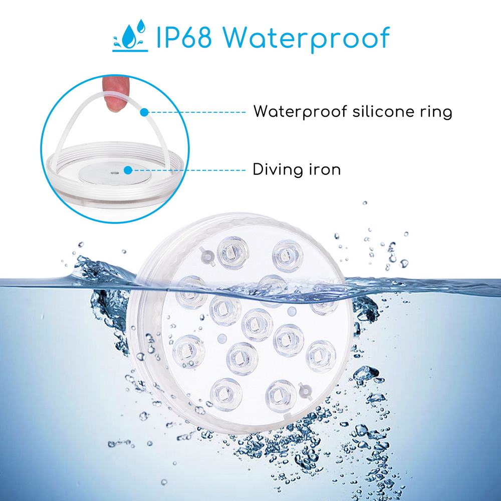 Luce Led per piscina RGB 0,25W con ventosa e telecomando confezione 2 pz Aigostar - Foto 4