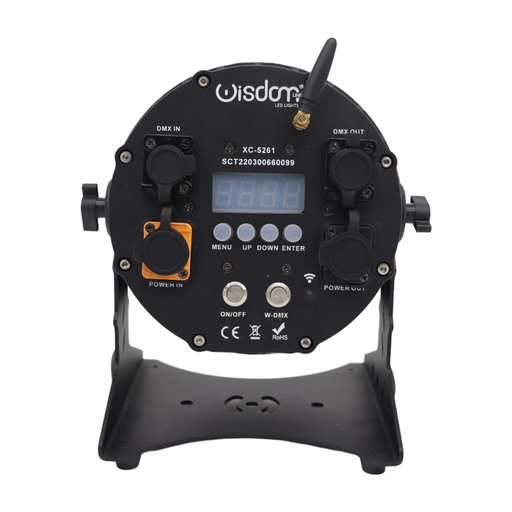 Par Led a batteria 9x10W DMX RGBWAUV 6 in 1 Wi-Fi IP65 Wisdom - Foto 3