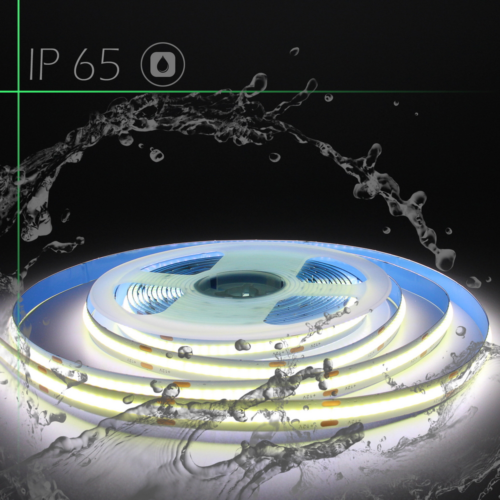 Striscia Led 12V 37W COB 5 metri IP65 Bianco Neutro 4000K Wisdom - Foto 5