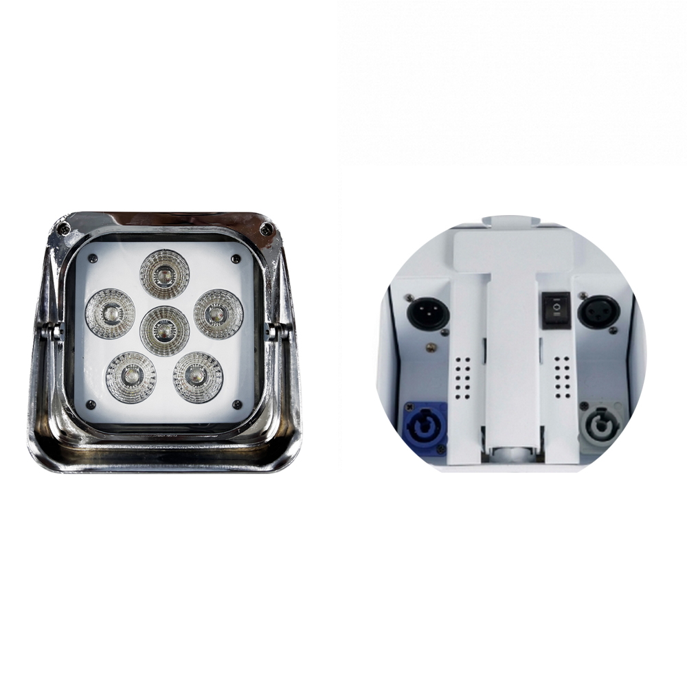 Faro Led a batteria 6x18W RGBWAUV 6 in 1 WiFi cromato a specchio Wisdom - Foto 4