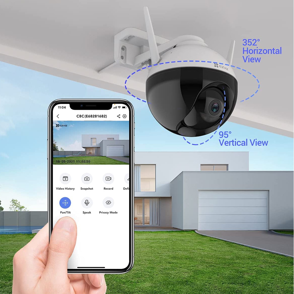 Telecamera di sorveglianza EZVIZ C8T WiFi Full HD 1080p 360° motorizzata visione notturna per esterno - Foto 2