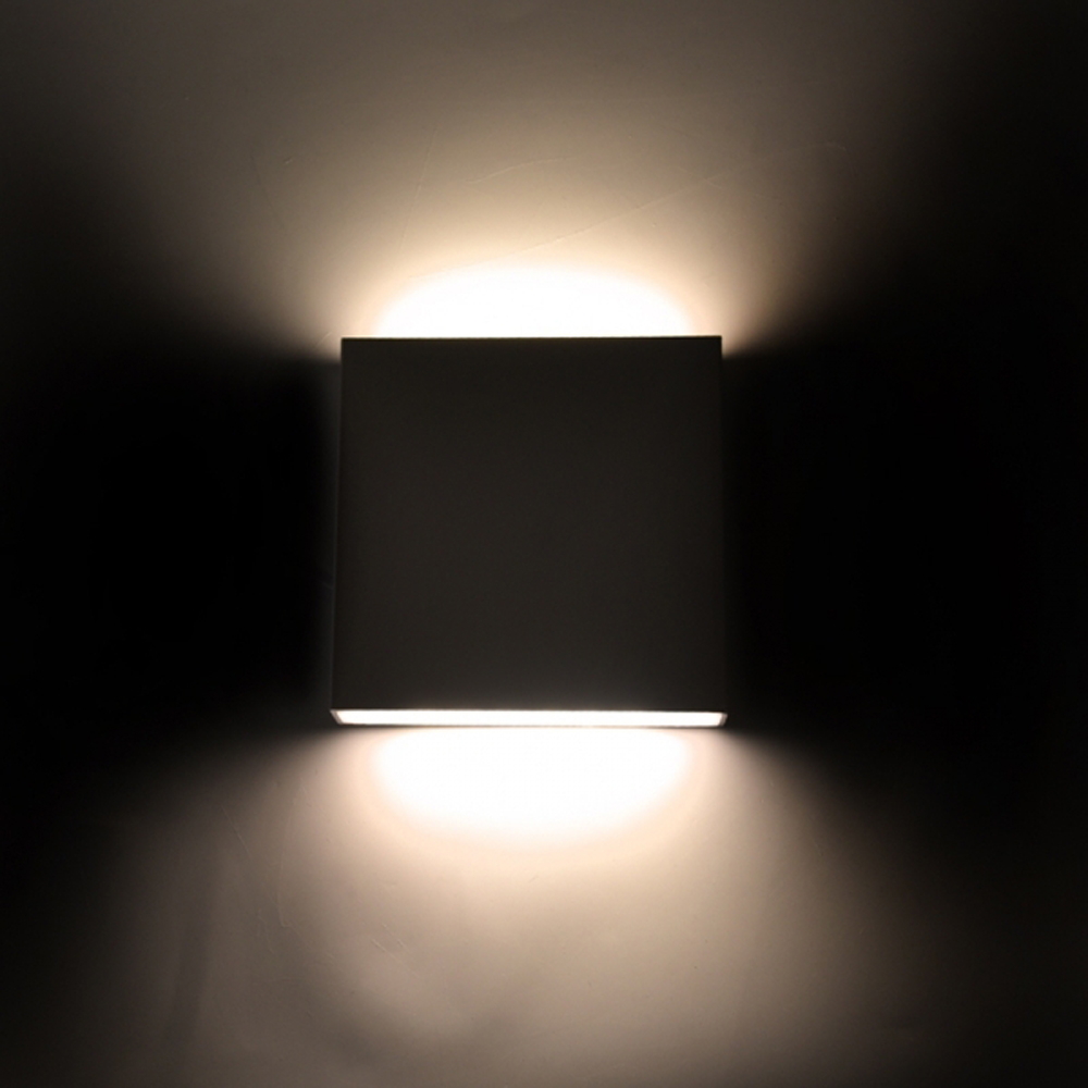 Applique Led da parete slim 12W quadrata Bianco Doppia emissione Bianco caldo 3000K Wisdom - Foto 3
