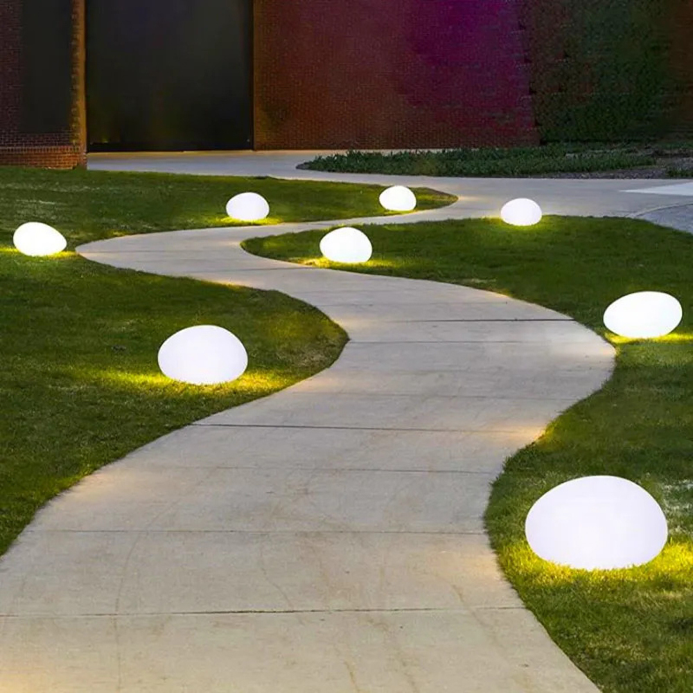 Sfera Led Stone luminosa decorativa da giardino 1W RGBW 28×21 cm IP65 a batteria 1 lampada Piccola V-TAC - Foto 4